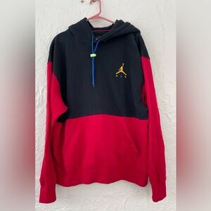 VTG Air Jordan Flight Hoodie Large Black White Red Embroidered Logo; sizes XL